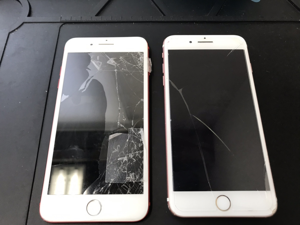 画面が割れたiPhone7Plusを2台同時に修理しました