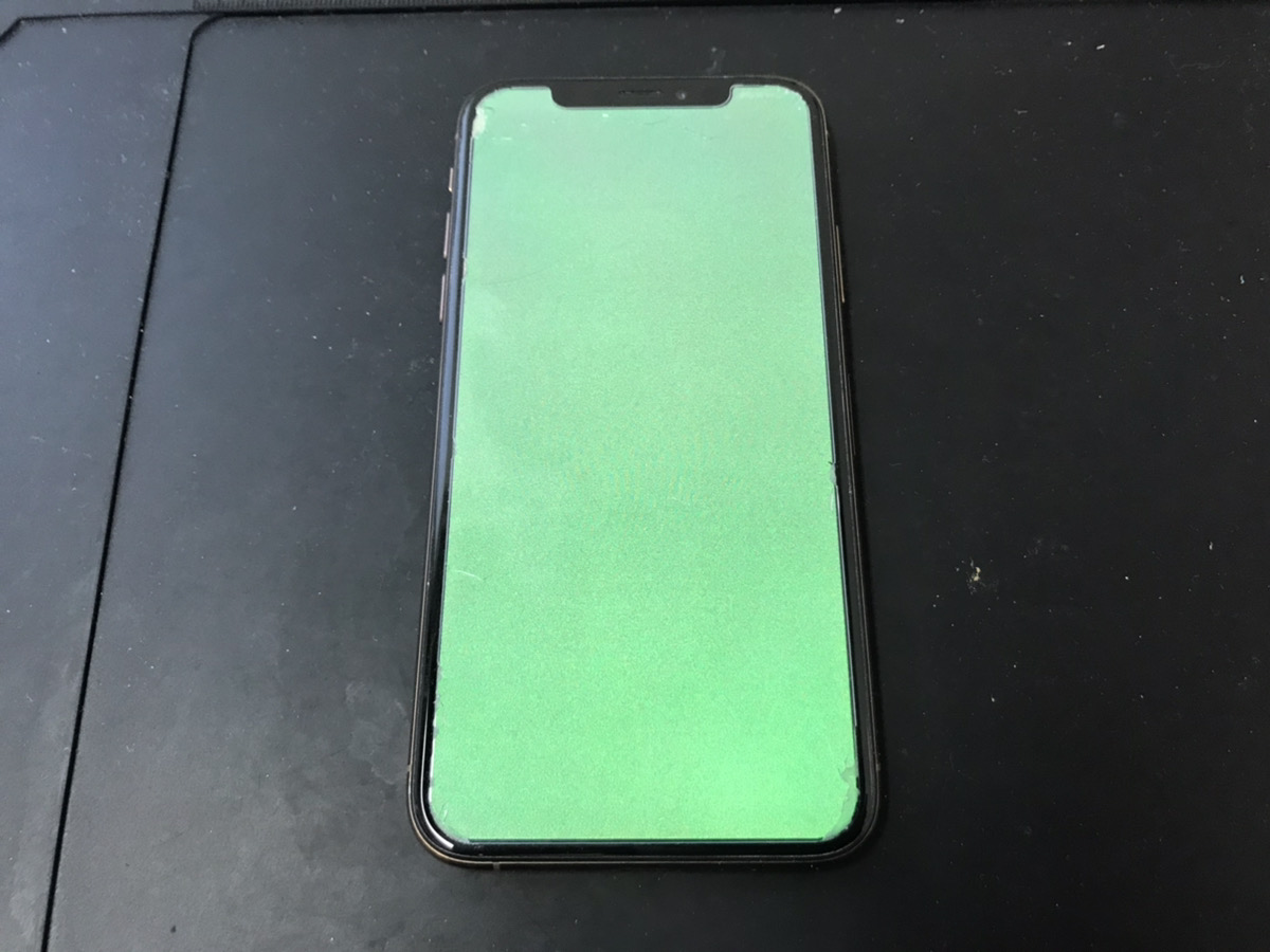【iPhoneXS】川に落としてから画面が緑色になった