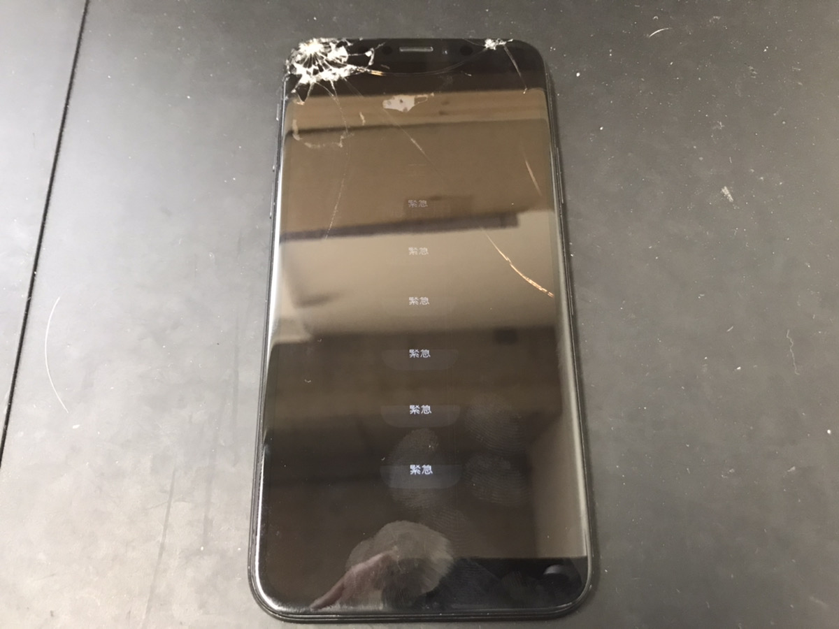 犬に噛まれて液晶まで壊れたiPhoneXの修理依頼