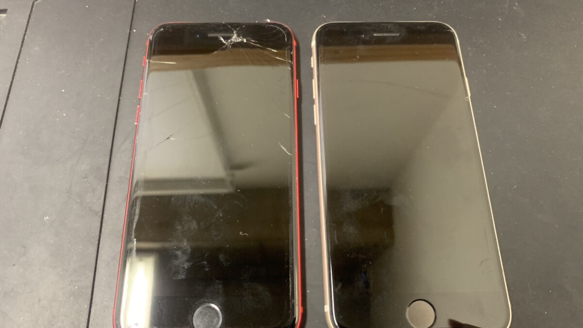iPhoneSE2・SE3の画面割れも2台同時に修理可能です