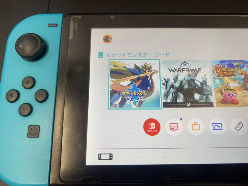 ゲームカードスロット修理後のNintendo Switch