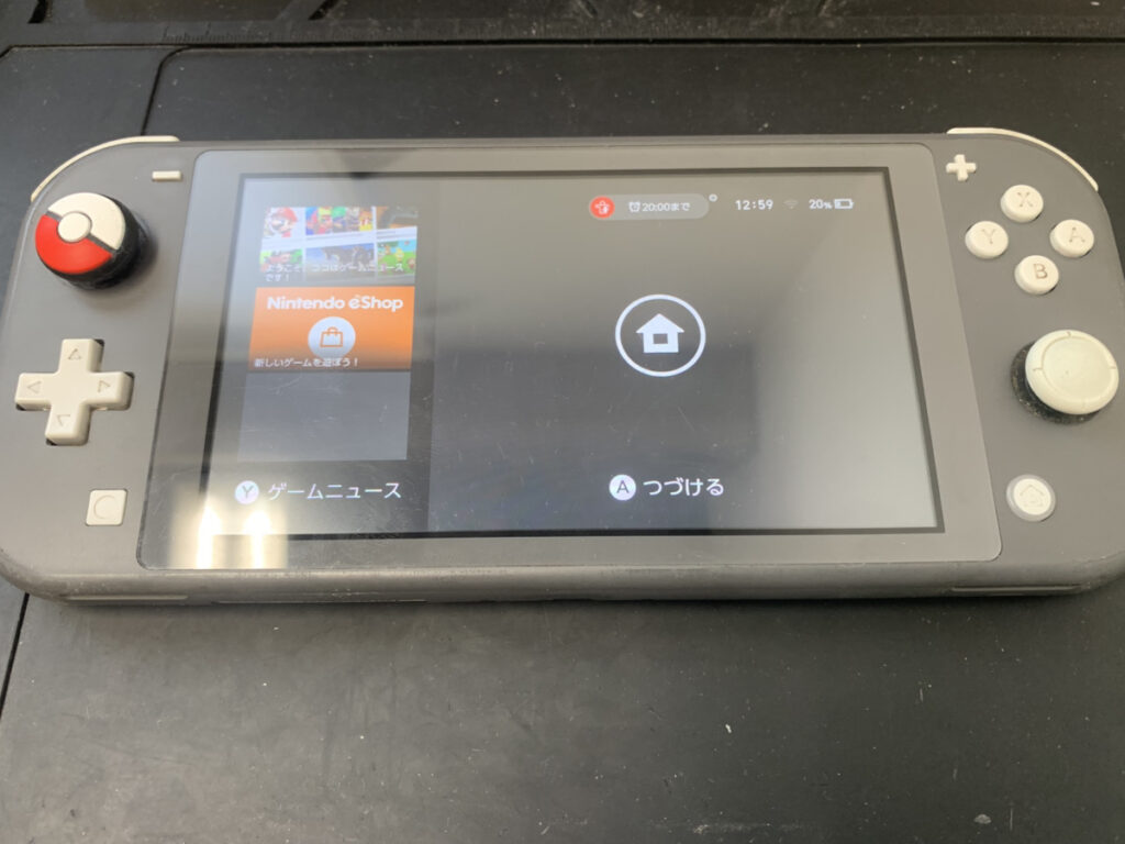 充電口修理後のスイッチライト