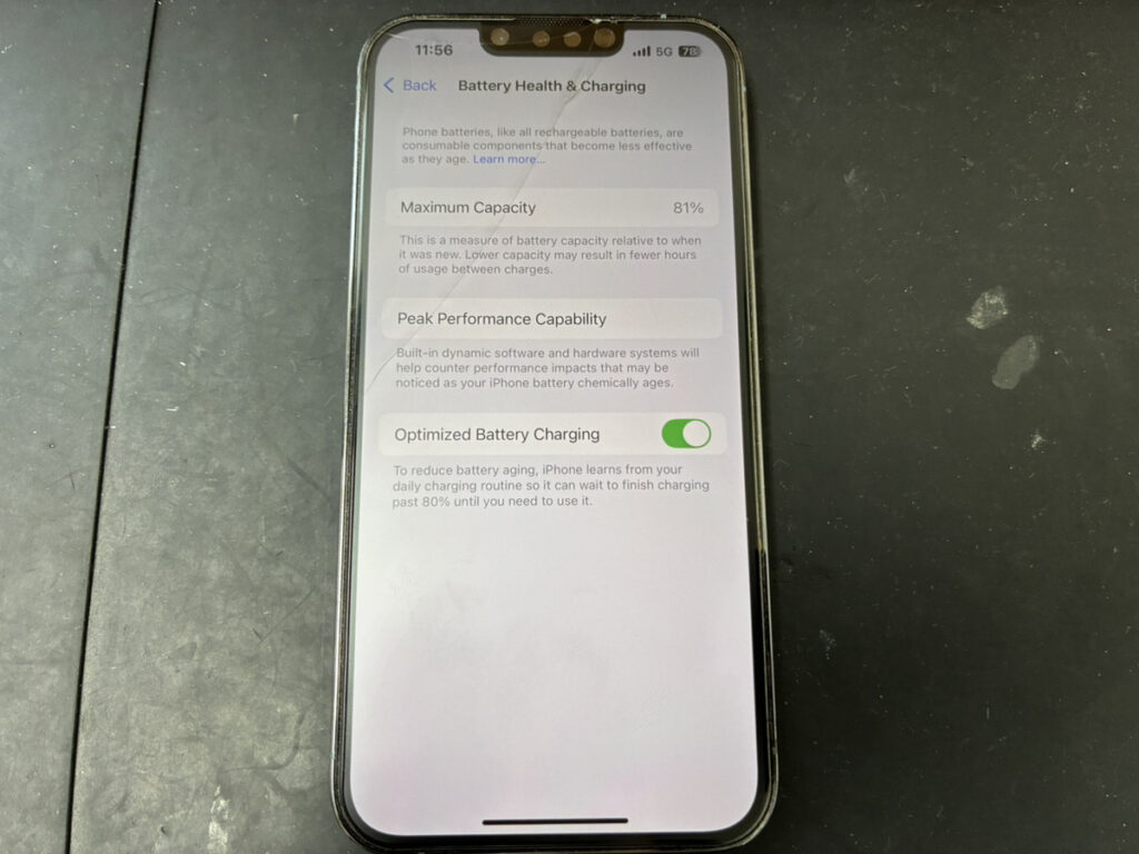 バッテリーが劣化しているiPhone13ProMax