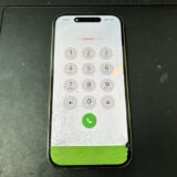 【鹿児島】iPhone14 Proの画面割れ修理｜画面下部が緑色になる症状を修理しました