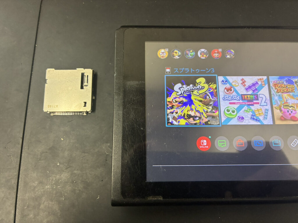 ゲームカードスロット修理後のNintendo Switch